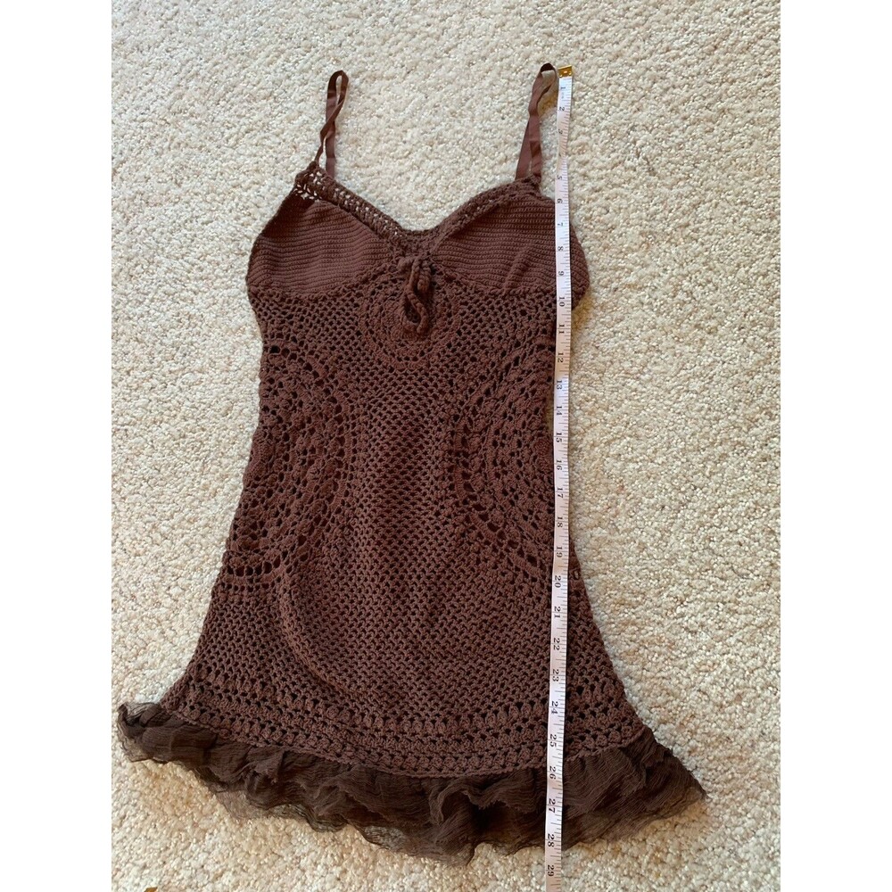 Free People Brown Crochet Mini Tunic Dress - Picture 8 of 8
